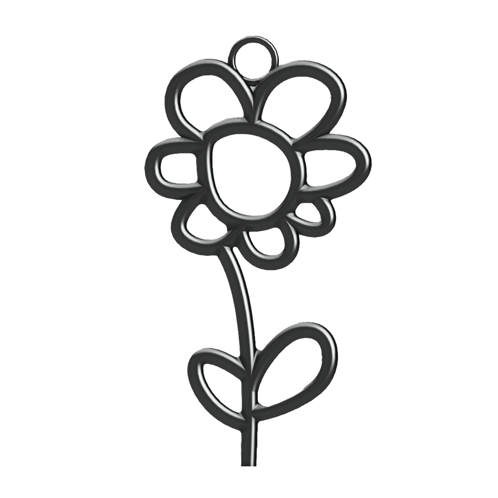 Ohrring "Blume“ 940er Silber